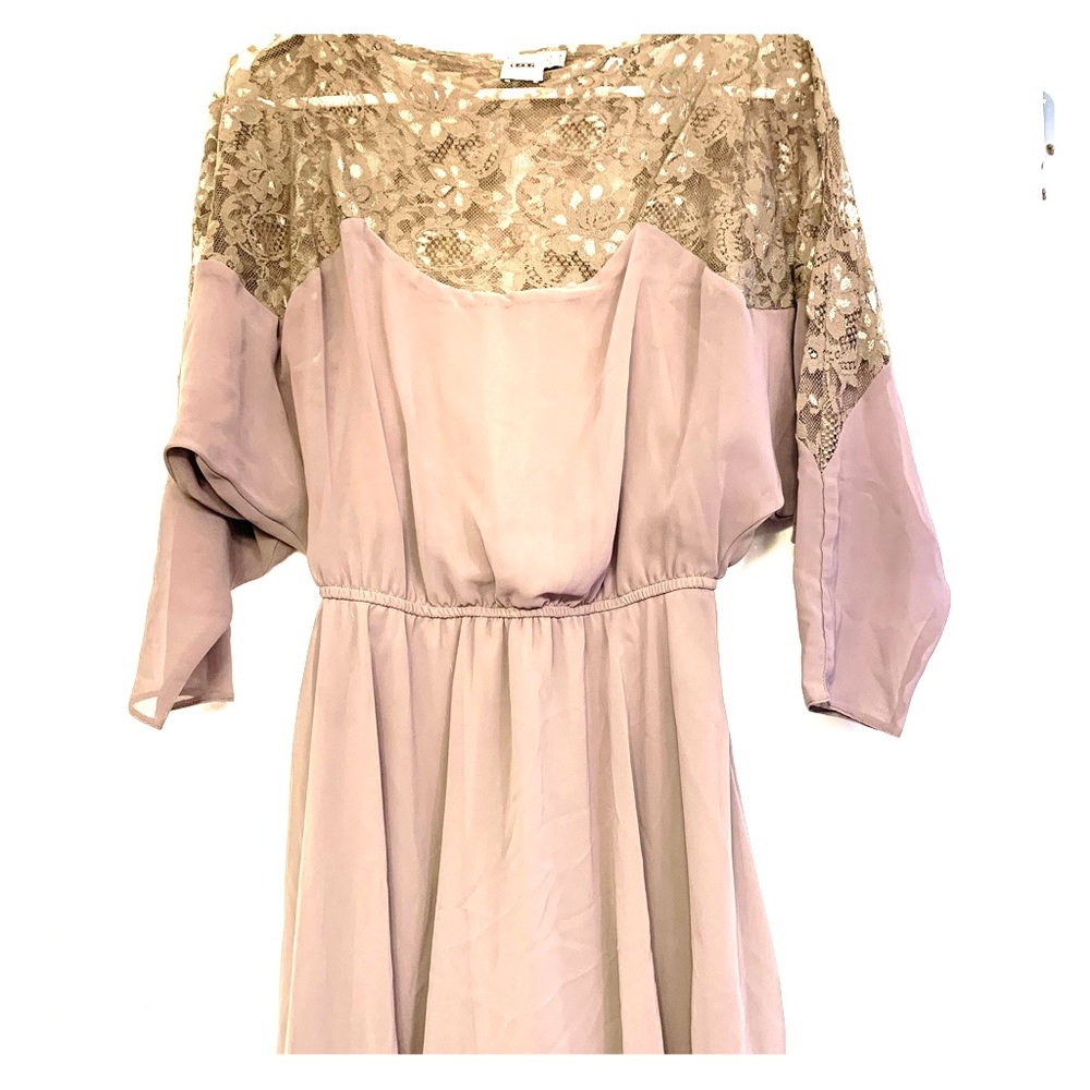 Grey Lace-accented Dress